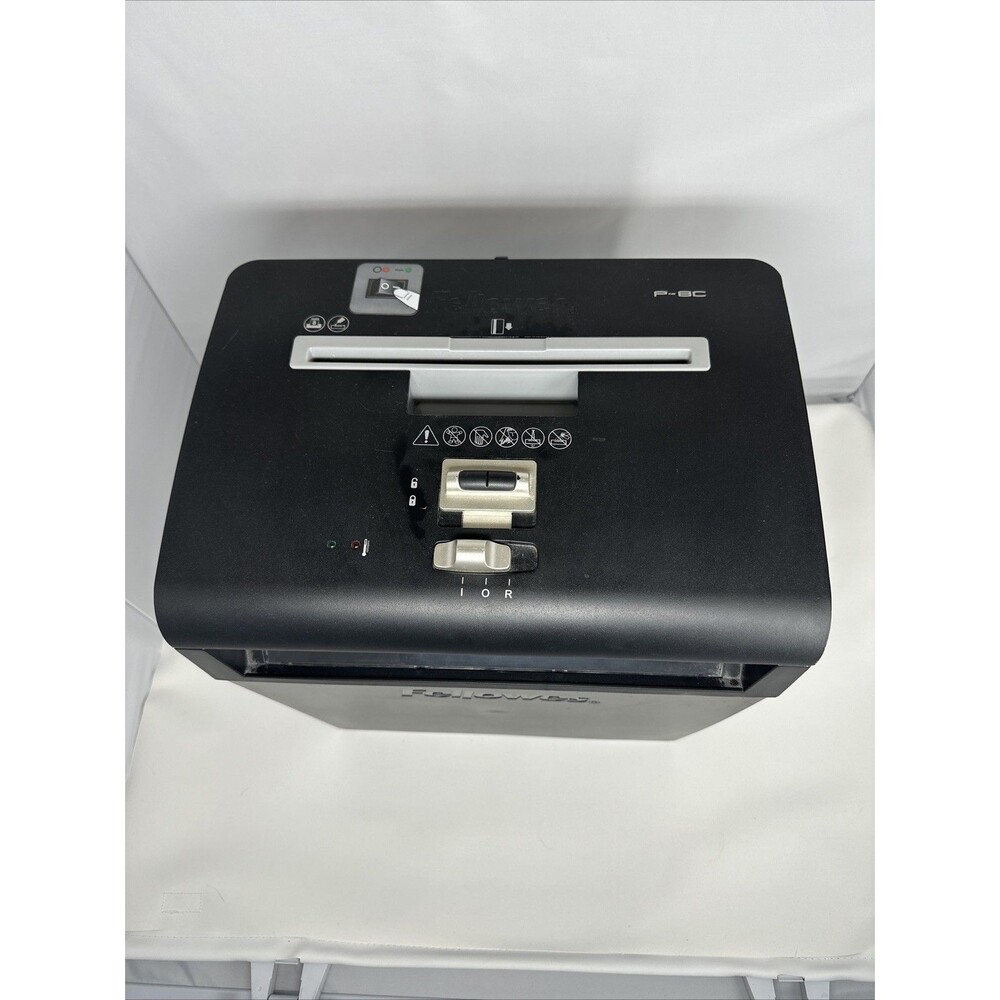 Fellowes P-8C Paper Shredder Crosscut 8-Sheet Capacity w/ Bin Black Tested